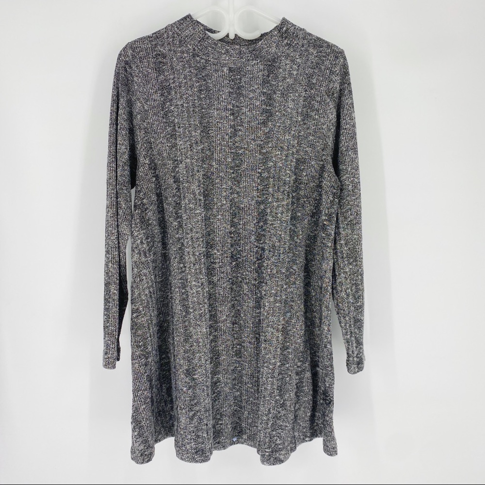 Mossimo Supply Co Stretchy Mock Neck Sweater Dress Tunic Gray